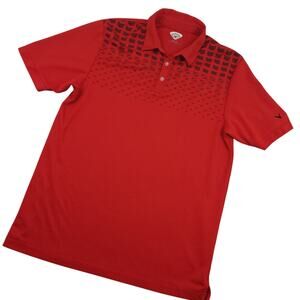 Callaway Men's Short Sleeve Golf Polo Shirt Sz XL Geometric Print Red & Black